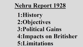 Nehru Report 1928  History  CSS PMS UPSC Pakistan Studies Pakistan Affairs history nehru [upl. by Neerhtak]