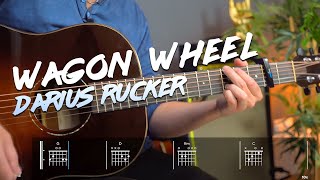 Wagon Wheel Guitar Tutorial W Visual Jam track Darius Rucker version [upl. by Saied465]