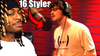 HE DID EVERYONE FIRST TIME REACTING TO QUADECA 16 STYLES OF RAPPING [upl. by Landmeier47]