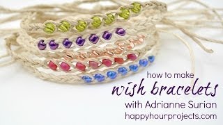 Wish Bracelet Video Tutorial [upl. by Leerzej940]