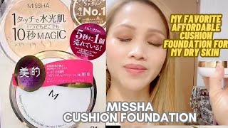 BEST AFFORDABLE CUSHION FOUNDATION FOR DRY SKINMISSHA CUSHION FOUNDATIONMADE IN KOREABEAUTYVLOG [upl. by Atekihc468]