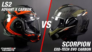 LS2 Advant X Carbon Versus Scorpion EXOTech EVO Carbon  ChampionHelmetscom [upl. by Barrett]