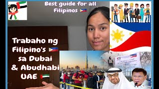 Ano ba ang trabaho ng Filipino sa Dubai at Abudhabi 🇦🇪 UAE [upl. by Ihc765]