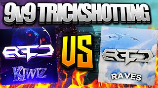 TEAM KIWIZ vs TEAM RAVES  9v9 Trickshotting Funny Moments [upl. by Ezekiel]