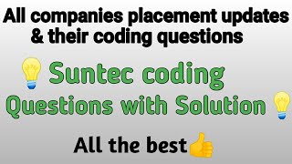 Suntec coding questions amp solution  Suntec technical questions  Futuremug coding question [upl. by Cheng]