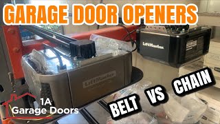 LiftMaster Chain drive vs Belt Drive garage door motor [upl. by Demmahum801]