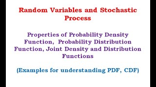 CDF PDFProperties of CDF Joint Distribution PDF Joint probability Density Function [upl. by Eelimaj]