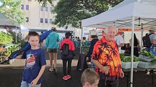 4K Kakaako Farmers Market on 11924 in Honolulu Oahu Hawaii [upl. by Ddart48]