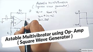 ASTABLE MULTIVIBRATOR using opamp explained in simple way  square wave generator  In hindi [upl. by Eiramanad]