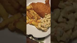 Chicken Kyiv  pasta salad and hot chippies￼ smallyoutuber whatsfordinner queenslandlife short [upl. by Margreta]