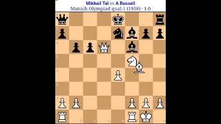 Mikhail Tal vs A Russell  Tal Chess game Tal best sacrifices Tal all famous chesstal [upl. by Aivalf]