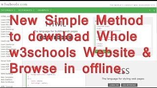 How to download a whole W3schools website and browse without internet Connection [upl. by Alleyne296]