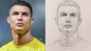 How to draw Cristiano Ronaldo Step by step using Loomis Method [upl. by Nalac]