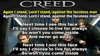 Creed  Faceless Man Karaoke [upl. by Ynos]