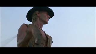 Crocodile Dundee ll 1988 Mick Dundee uses the bullroarer to call for help HD [upl. by Aidualk]