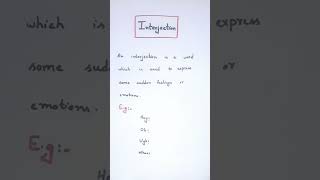 InterjectionDefinition and examples Parts of speech part 9 english grammar shortsvideo [upl. by Gregson130]