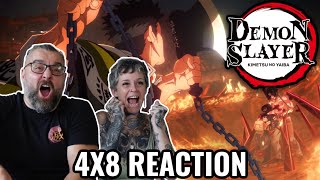 DEMON SLAYER 4X8 REACTION  quotThe Hashira Unitequot Kimetsu No Yaiba  COUPLE REACTS [upl. by Sedberry872]