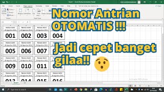 CARA MEMBUAT NOMOR ANTRIAN OTOMATIS  TUTORIAL EXCEL [upl. by Labotsirc]