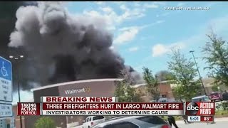 4alarm fire at Largo Walmart firefighters hurt [upl. by Kayla932]