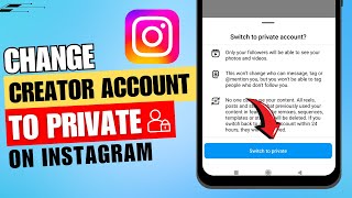 How to Change Creator Account to Private on Instagram  Switch Creator Account to Personal [upl. by Sakram384]