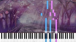 End Theme  5 Centimeters Per Second Piano Tutorial Synthesia  Akmigone [upl. by Idnerb]