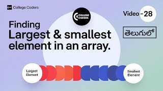 Finding the Largest and Smallest Element in an Array in C  College Coders  C Lang Full Tutorial [upl. by Rosabella]