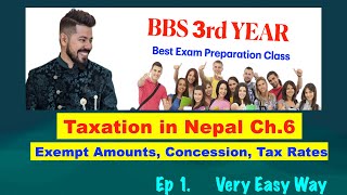 Exempt Amounts Concession Tax Rates  Ep 1  Ch 6  Taxation in Nepal  BBS 3rd Year Arjun [upl. by Ellenrahc253]