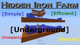 CHECK description Underground Iron Farm BEST Simple Efficient Hidden Compact  Minecraft [upl. by Teague]