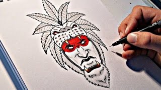 How To Draw NATIVE WARRIOR [upl. by Cindi881]