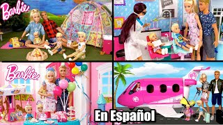 Aventuras con Bebes de Barbie y Ken  Campamento Viaje en Avion Cumpleaños [upl. by Auqcinahs]