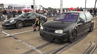 950HP Volkswagen Golf IV R32 Turbo vs 850HP Porsche 991 ES800 LCE Performance [upl. by Rannug]