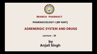 PharmacologyI  Adrenergic System And Drugs  AKTU Digital Education [upl. by Bourn]