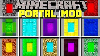 Minecraft PORTAL MOD l CRAFT INSTANT PORTALS AND TRAVEL TO NEW DIMENSIONS l Modded MiniGame [upl. by Papst]