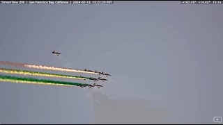 Fly by of the Italian Airforce Demonstration Team at San Francisco Bay July 12 2024 [upl. by Niwhsa210]