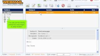 How to search for messages in Round Cube  RoundCube Tutorials [upl. by Aliuqa271]