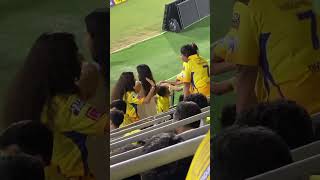 Sakshi singh dhoni enjoying match at chepauk cskvskkr [upl. by Ahsiniuq]