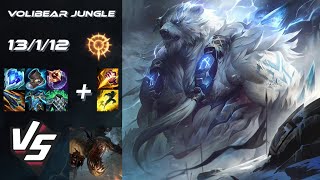 JUNGLE Volibear vs Fiddlesticks  EU Challenger Patch 1414 [upl. by Anelrad577]