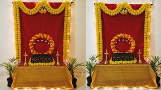 Diwali Backdrop Decoration Ideas Lakshmimata puja decoration  festival backdrop ideas [upl. by Dre]