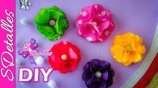 Flores de Tela de 8 Pétalos  8 Petals Flowers  Video 19  SDetalles  DIY [upl. by Eanad]