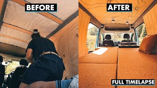 VW Caddy Maxi Camper Conversion Start To Finish  Van Build  Timelapse [upl. by Htebasil]