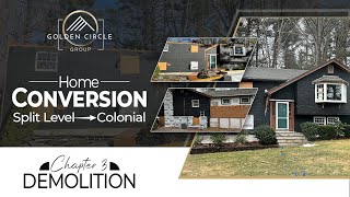 Converting a Split Level Home to Colonial  House Demolition Process  Episode 3 [upl. by Enicul]