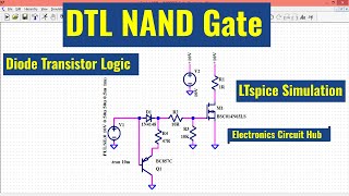 LTSpice NAND GATE Using Diode Transistor Logic DTL  Simulation [upl. by Ahsam]