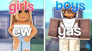 BOYS vs GIRLS when building in BLOXBURG [upl. by Convery]