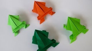 How to Fold an Origami Jumping Frog  Rana Saltarina [upl. by Dray110]