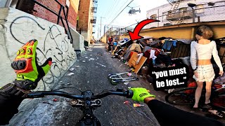 Riding My Surron DEEP in LAs new Skid Row and this happened [upl. by Ynnej]