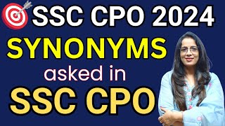 Important Synonyms Asked in SSC CPO Exams  Target SSC CPO 2024  Vocab  English With Rani Maam [upl. by Stretch]