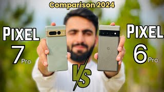 google pixel 7 pro vs 6 pro comparison 2024 [upl. by Hcnarb]