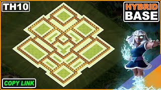 NEW BEST TH10 HYBRIDTROPHY Base 2024 COC Town Hall 10 TH10 Base Design  Clash of Clans [upl. by Anerda674]