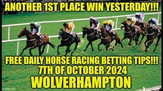 Another 1st Place Yesterday Free Daily Horse Racing Tips WOLVERHAMPTON 7th of October 2024 [upl. by Catlin13]