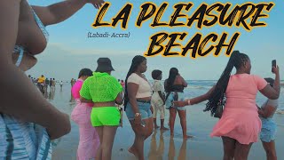 Beach Life In AccraGhana 🇬🇭 4K LA PLEASURE BEACH In Labadi Relaxation Walking Tour [upl. by Tehr]